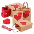 thumbnail image 4 of Valentine's Day Heart Shaped Gift Bags, Black Kraft Paper Handheld Shopping Party Bags, 12-Pack Set - 12 Count, Kraft Paper Construction, Handheld Handles, Gift Packaging For, 4 of 5