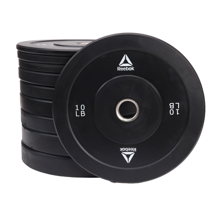 Reebok 10lb Olympic Rubber Bumper Plates (Set of 2) – Low-Bounce