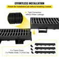 thumbnail image 5 of Favory Trench Drain System, HDPE Drainage Trench,Channel Drain with Plastic Grate, Black Plastic Garage Floor Drain, Trench Drain Grate, for Garden, Driveway, 5 of 8