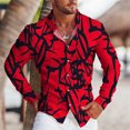 thumbnail image 1 of Camisas de hombre de moda de lujo con pétalos, informal, para exteriores, con farolas, suaves y cómodas, con patrón de alta definición, nuevas camisetas para hombre, 1 of 6