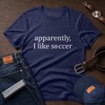 thumbnail image 3 of Jollimate Apparently I Like Soccer Men's Graphic T-Shirt, Funny Soccer Fan Casual Short Sleeve Tee, Sports Lover Gift for Men, 3 of 6