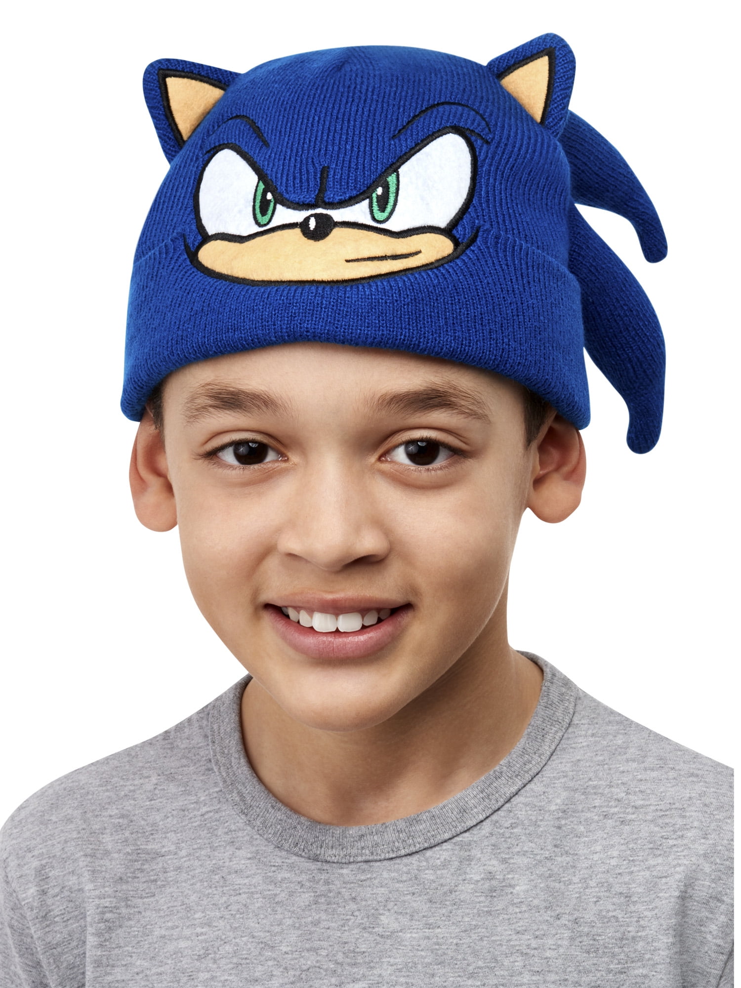 Sonic Roll-Down Beanie Hat, Mask Feature, Acrylic Winter Cap, One