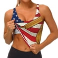 thumbnail image 3 of Pofeuu American Flag And Baseball Print Sports Bra for Women Sexy Vest Yoga Running Gym Fitness Crop Bras Tops-Medium, 3 of 8