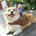 thumbnail image 6 of Todaioua Funny Cowboy Rider Dog Costume - Humorous Pet Outfit with Doll Rider for Small to Large Sized Dogs, Horse Riding Designed Halloween Costumes Party Supplies Apparel Accessories, 6 of 9