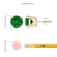 thumbnail image 2 of ANGARA Lab Grown 3.5 Ct Vintage Style Round Emerald Solitaire Stud Earrings for Women in 14K Yellow Gold (Size-8mm) | May Birthstone, Anniversary, Jewelry Gift for Women | Lab-Grown Emerald Earrings, 2 of 6