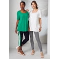thumbnail image 5 of Jessica London Women's Plus Size Stretch Cotton Studded Square Neck Tunic, 5 of 5