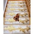 thumbnail image 2 of Gold Grey Stair Treads for Wooden Steps Indoor Runner Rug Carpet,Abstract Contemporary Square Graffiti Smear Art 10 Pieces Peel and Stick Staircase Step Treads Covers Washable Throw Door Mats,30"x8", 2 of 6