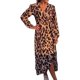 thumbnail image 2 of Apvirdy Vestido largo de manga larga con cuello en V y estampado de leopardo para mujer, talla grande, vestido de fiesta de boda con cinturón, 2 of 5