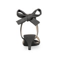 thumbnail image 2 of BLISSFUL STEP Women Open Toe Ankle Bow Tie Mid Heels Sandals Grey 10, 2 of 7