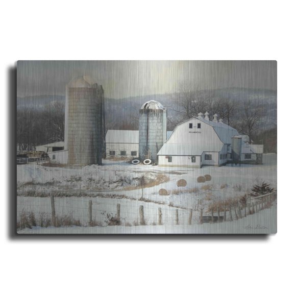 Luxe Metal Art 'The Lake Farm' by Lori Deiter, Metal Wall Art, 16"x12"