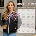 thumbnail image 7 of DISNIMO Cherry Blossom Printed Jackets for Women Long Sleeve Sweatshirts V Neck Outwear Zip Up Jackets with Pockets, XL, 7 of 7