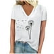 thumbnail image 1 of Camisetas de Manga Corta para las Mujeres, Impresión de Cuello en V Camiseta Casual Top Hecho de 95% Poliéster 5% Spandex para el Uso Diario de Primavera Verano, Camisetas para las Mujeres Casual, 1 of 4