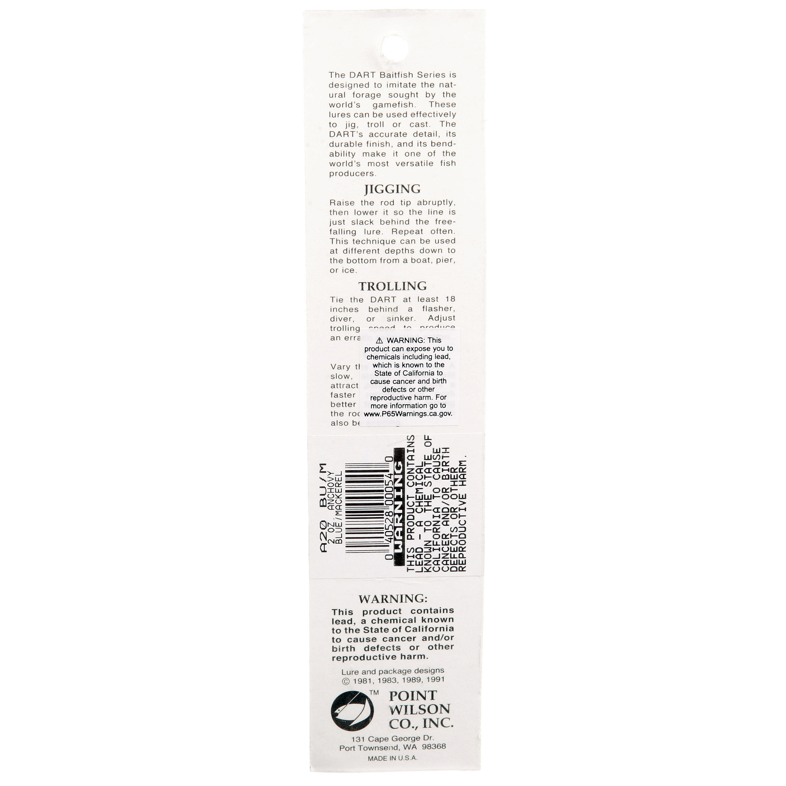 Point Wilson Anchovy Jig 2oz Blue/Mackerel