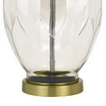 thumbnail image 4 of 29 Inch Glass Table Lamp with Dimmer, Round, Clear and Brass- Saltoro Sherpi, 4 of 5