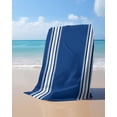 thumbnail image 4 of Blue Striped Beach Towels Oversized Super Absorbent, Farmhouse Blue White Stripes Lightweight Bath Towel Quick Dry Sets For Bathroom/Pool/Rv Camping/Beach Play/Gym Room/Picnic 23"x47", 4 of 8