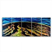 Metal Artscape MA10110 59 X 24 in. Magma Flow 5-Paneled Handmade Metal Wall Art