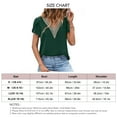 thumbnail image 7 of Slatcetga Women Summer Top Casual Petal Sleeve Short Sleeve V Neck Lace Splicing Neck Shirt Top Dark Green S, 7 of 7