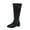 Black, variant on QQAMB Riding Boots for Women Side Zipper Faux Leather Boot Round Toe Motorcycle Shoes Low Heel Trendy Shoe