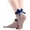 Blue, variant on Women Bowknot Glitter Solid Fishnet Sock Sheer Elastic Sheer Ankle Socks