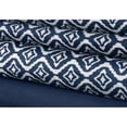 thumbnail image 2 of Safdie & Co. Sheet Set Microfiber 4PC K Ikat Printed Solid Navy, 2 of 2