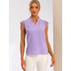 thumbnail image 4 of Blusa Básica Sin Mangas Allegra K Con Cuello En V Para Oficina de Trabajo Mujer Púrpura S, 4 of 4