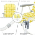 thumbnail image 6 of 2pcs Steel Tube PP Webbing Bearing 120kg Folding Beach Chair Yellow & White Strip, 6 of 7