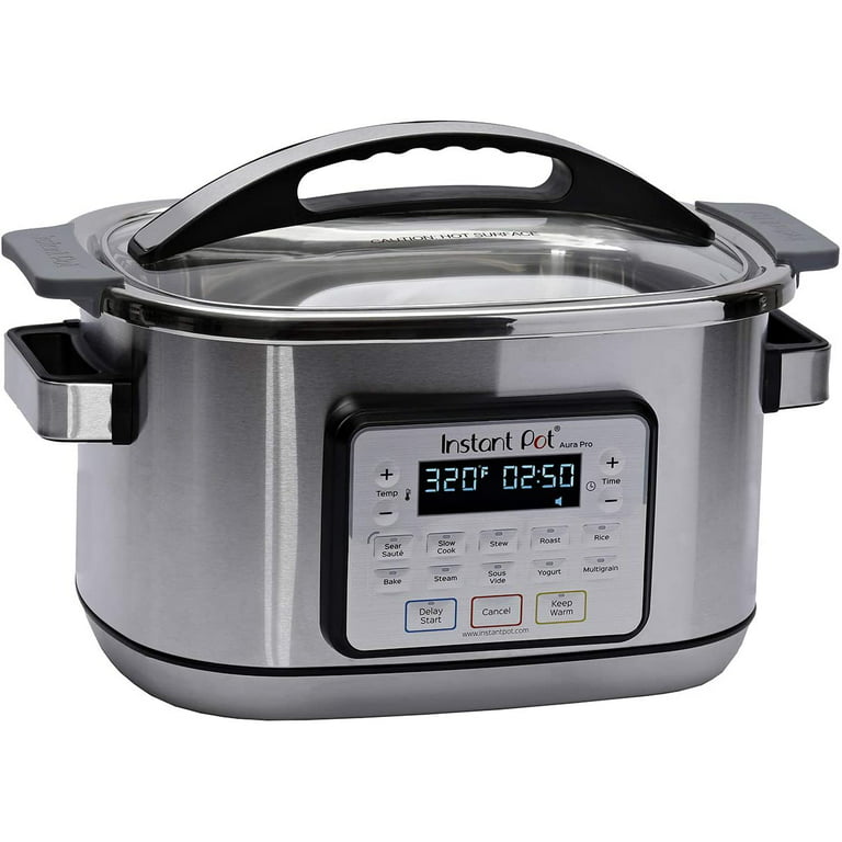 Instant Pot Aura Pro Multi-Use Programmable Slow Cooker with Sous Vide, 8  Quart, No Pressure Cooking Functionality 