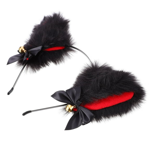 Raindrops Women Cat Ears Cat Ears Headband Black 1Pcs for Costume Accessory