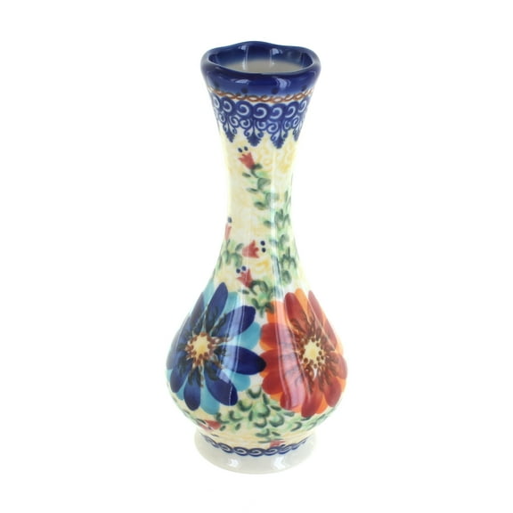Blue Rose Polish Pottery Indoor Tabletop Autumn Burst Small Bud Vase