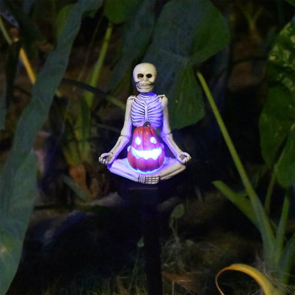 Halloween Solar Skeleton Garden Stake Light Outdoor, Spooky Style Ground Light for Yard Pathway Lawn, LED Decorative Lighting for Patio Halloween Decor, 1 Pack