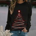 thumbnail image 4 of Christmas Sweatshirts For Women Crew Neck Long Sleeve Christmas Tree Graphic Print Pullover Funny Festival Outfits (XL, Red), 4 of 5