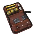 thumbnail image 1 of 6 in 1 Golf Accessory Bag PU Leather Large Capacity Brown Classic Golf Essentials Storage Case, 1 of 7