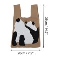 thumbnail image 4 of Unique Bargains 1 Pc Knitted Wrist Bag Portable Animal Pattern Gift Bag Coffee Color, 4 of 5