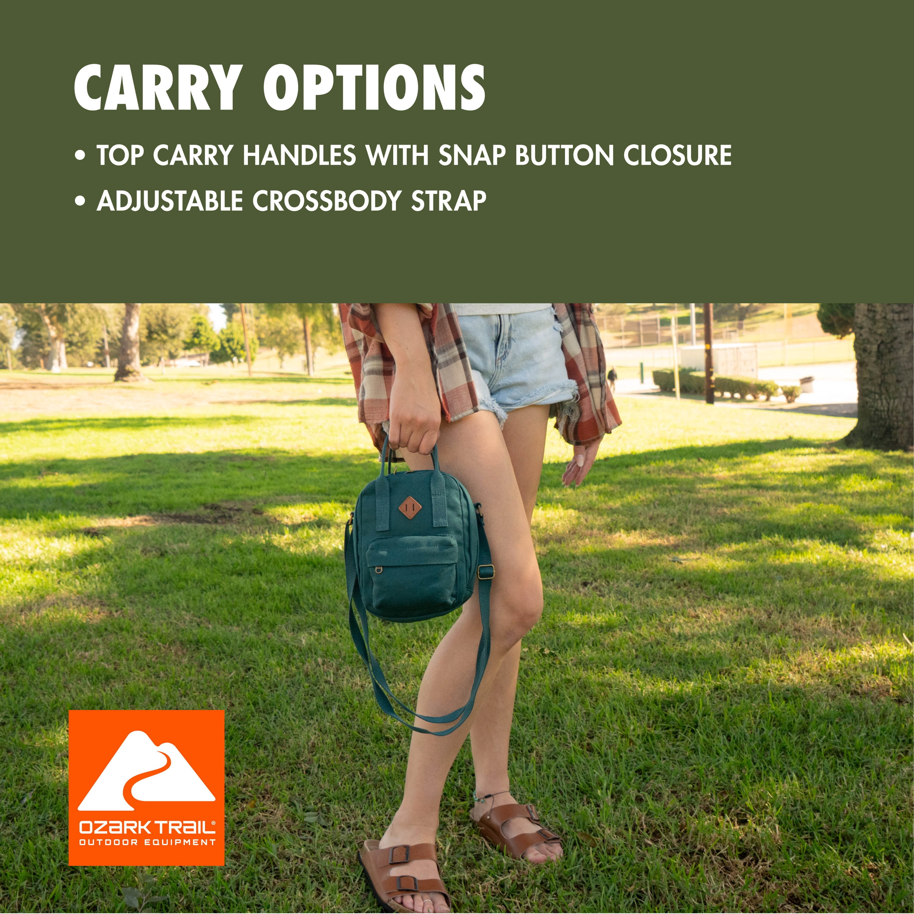 Ozark Trail 3L Unisex Adult/Teen Dual Carry Polyester Crossbody Bag, Teal