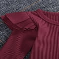 thumbnail image 4 of Newborn Baby Girl Boy Romper Bodysuit Top Ribbed Bell Bottom Pants Set 2Pcs Outfits, 4 of 6