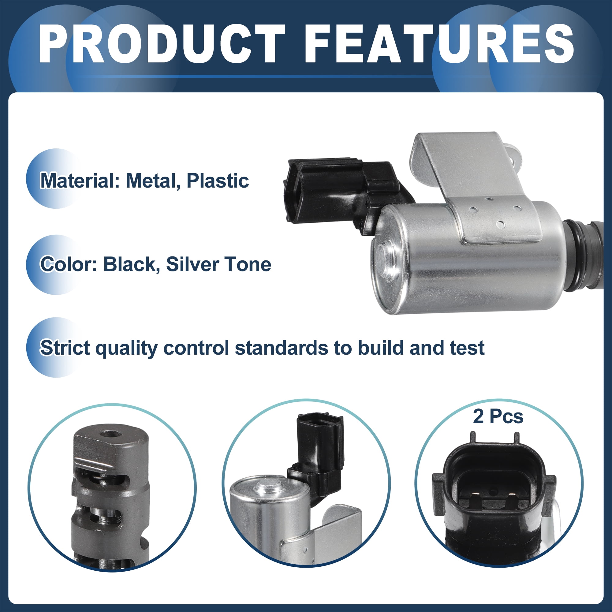 Engine Variable Valve Timing VVT Solenoid, No.10921AA002 for Subaru Impreza WRX STi Silver Tone, 2 Pcs