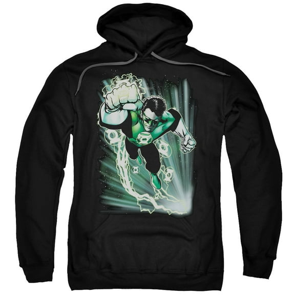 JLA Justice League Emerald Energy Adult Pullover Hoodie Sweatshirt Black
