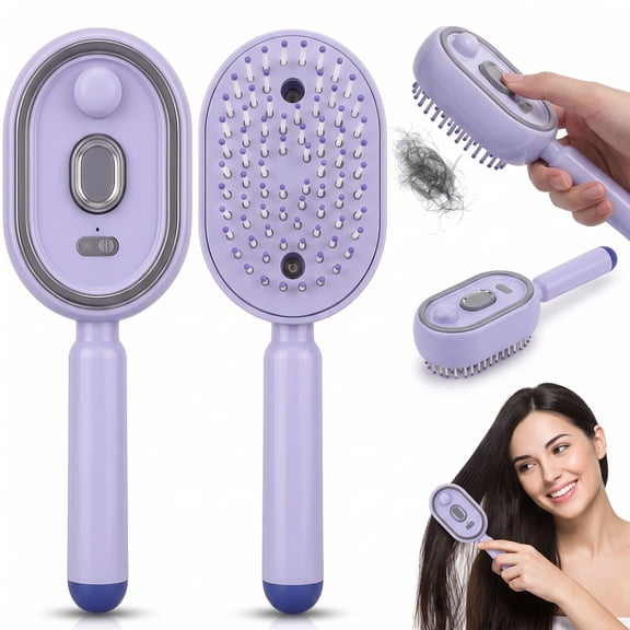 BOKYAN Electric Spray Air Cushion Massage Comb, 3-in-1 Electric Spray Massage Comb, Electric Steam Brush with Red Light Therapy, Fine Mist Spray, Retractable Design for Hair Care