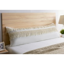 Sweet Jojo Designs Boho Fringe Ivory Body Pillow Cover Case 54x20 (Pillow Not Included)