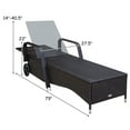 thumbnail image 2 of Gymax 2PCS Cushioned Outdoor Wicker Chaise Lounge Chair w/ Wheel Adjustable Backrest, 2 of 10