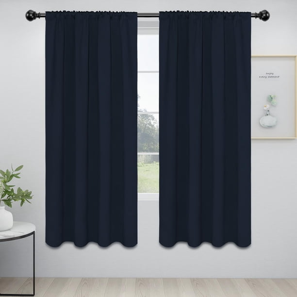 Cortinas térmicas Easy-Going 107 x 183 cm, color azul marino opaco