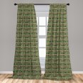 thumbnail image 5 of Ambesonne Cactus Curtains, Cartoon Saguaro Zigzag, Pair of 28"x95", Green Pale Brown Beige, 5 of 5