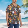 thumbnail image 3 of Fuzoiu Colorful Flowers with Butterfly Print Hawaiian Shirt for Men, Summer Beach Casual Short Sleeve Button Down Shirts, Men’s Beach Summer Shirts with Pocket,3X-Large, 3 of 7