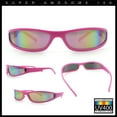 thumbnail image 2 of Retro Slit Thin Narrow Rectangle Curved Wrap Sport Plastic Sunglasses Pink - Pink Mirror, 2 of 7