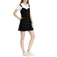thumbnail image 4 of Allegra K Women's Adjustable Strap Above Knee Button Down Overall Dress with Pockets, 4 of 5