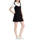 thumbnail image 4 of Vestido de tirantes ajustables para mujer Inspire Chic, por encima de la rodilla, con botones y bolsillos, color negro, talla M, 4 of 5