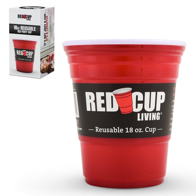 Red Cup Living Vaso Irrompible para Bebidas de Fiesta de 18 Oz para Hombres y Mujeres