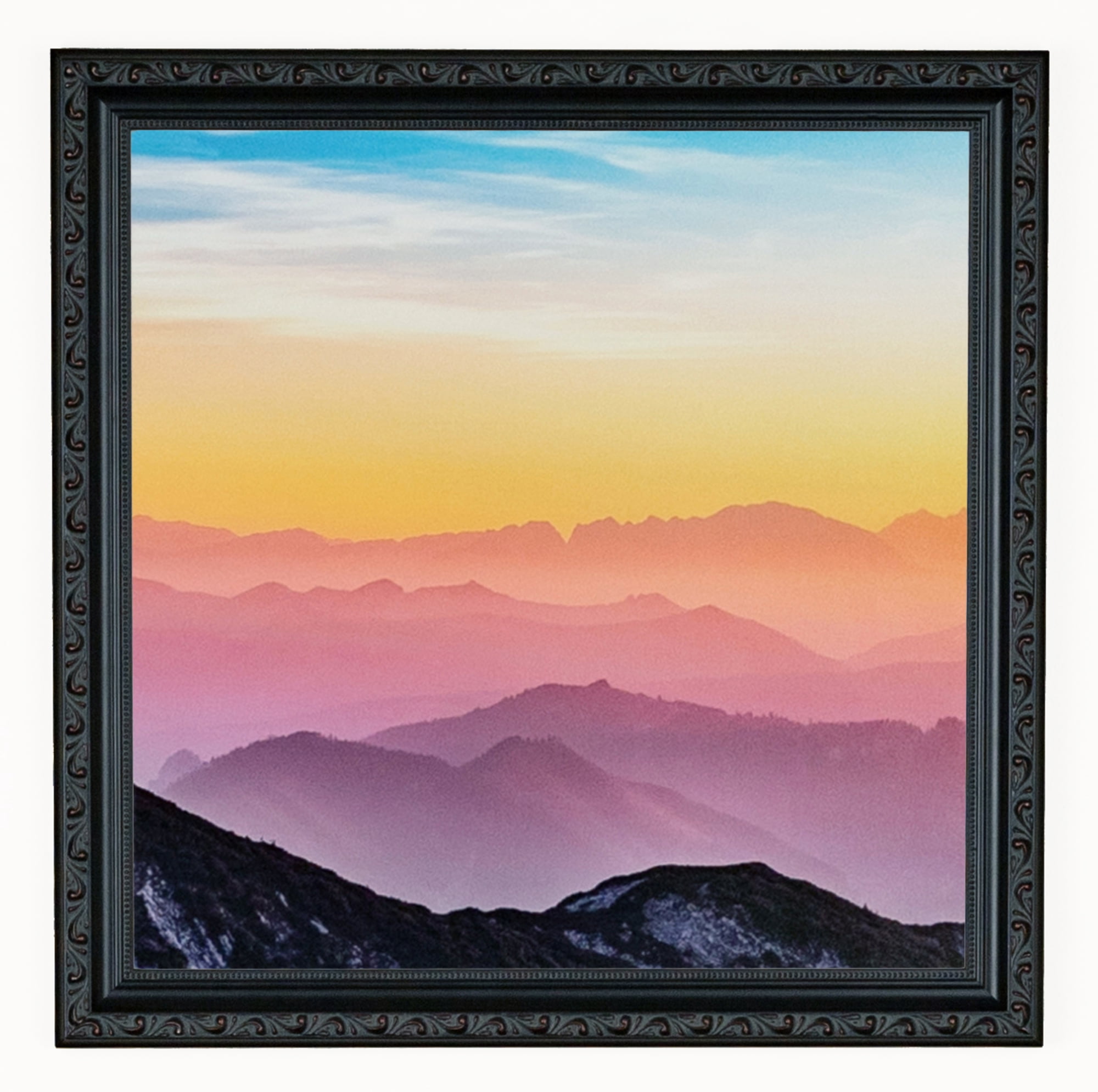 ArtToFrames 20" x 30" Black with Beads Picture Frame, 20x30 inch Black Wood Poster Frame (WOM-4625)