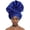 Royal Blue, variant on 2024 Female Turban Cap Women's Auto gele Headtie Nigeria Silk Fan Gele Wedding Party Wraps Headwear Turbante