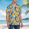 thumbnail image 5 of Daiia Ocean Wave Sunflower Hawaiian Shirt for Men Gentle Cotton Regular Short Sleeve Casual-Medium, 5 of 9